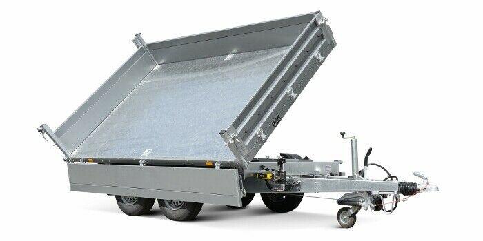 Three-Sided Tipping Trailer 3.5 t, 3010 x 1830 x 350 mm, Aluminum, Electric Pump, C&P