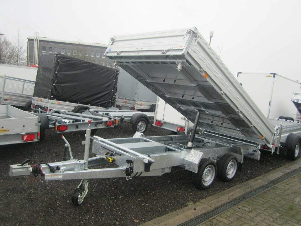 Humbaur Three-Sided Tipping Trailer 3.5 t HTK 3500.37 Aluminum with Electric Pump – Car Trailer