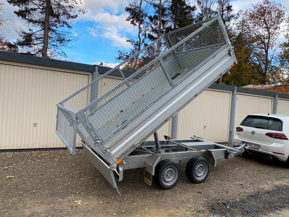 Humbaur HTK 3000.31 Three-Sided Tipping Trailer 3.0 t Car Trailer with Lattice Gate