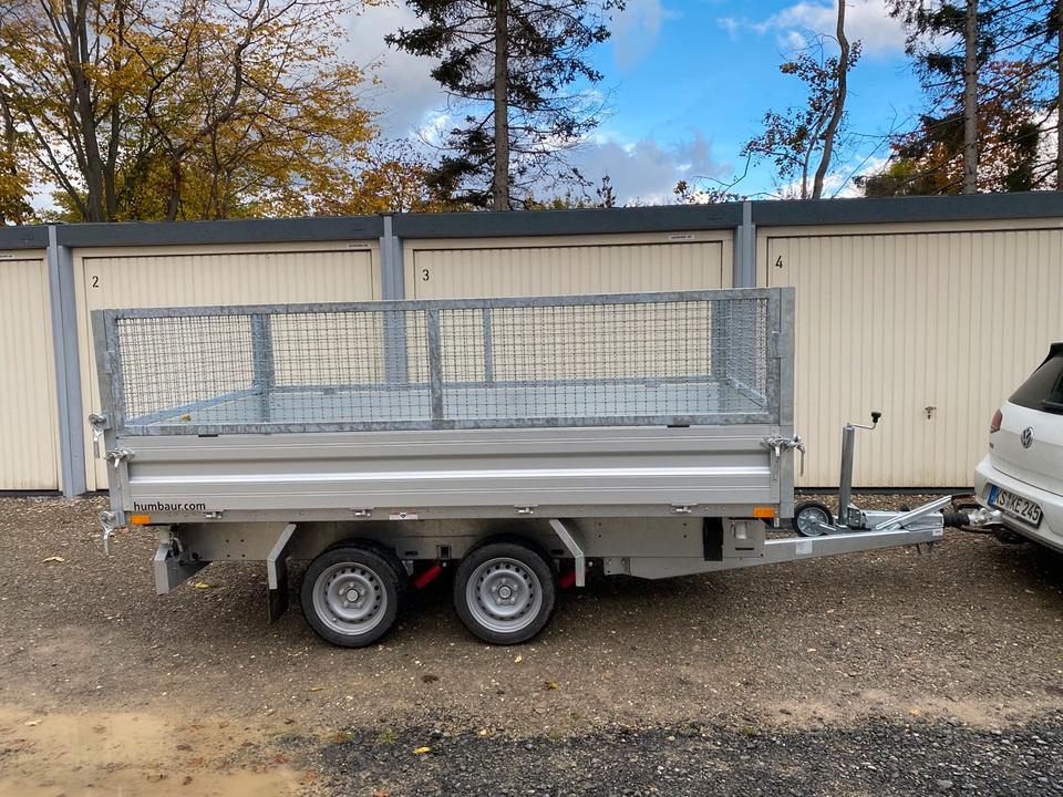 Humbaur HTK 3500.31 Three-Sided Tipper Trailer, 3.5 t Car Trailer with Leaf Grid