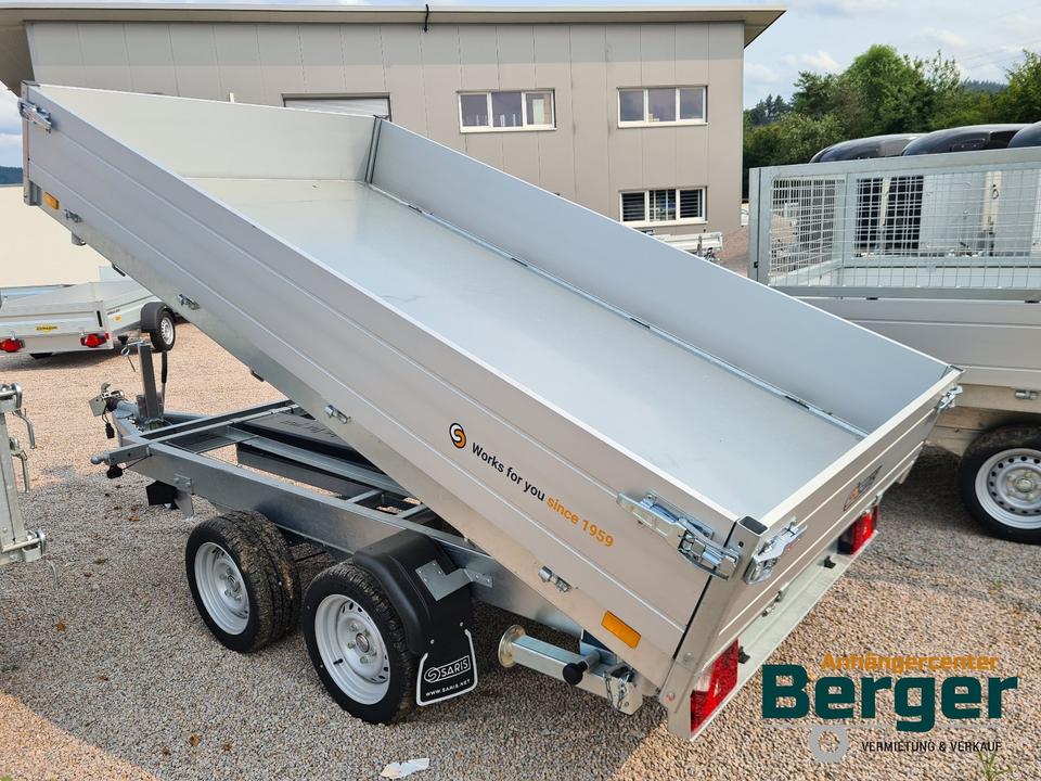 Saris K3 306 170 2700 three-sided tipping trailer with electric pump, 2.7 t capacity