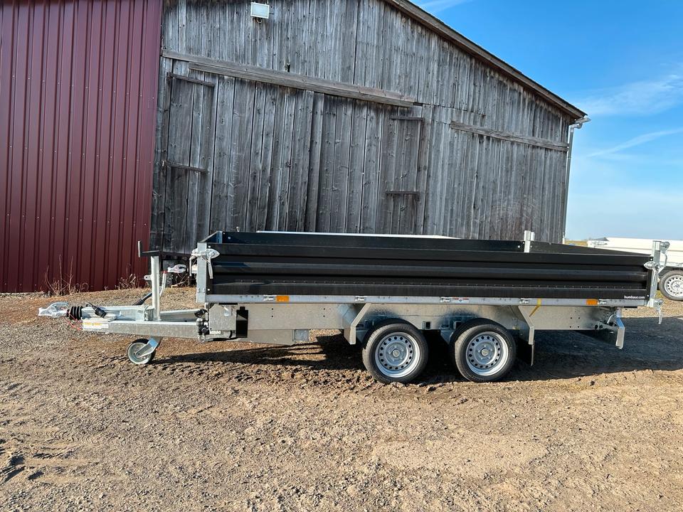 Humbaur HTK 3500.37 Three-Sided Tipping Trailer, 3.5 t GVW, Steel Car Trailer
