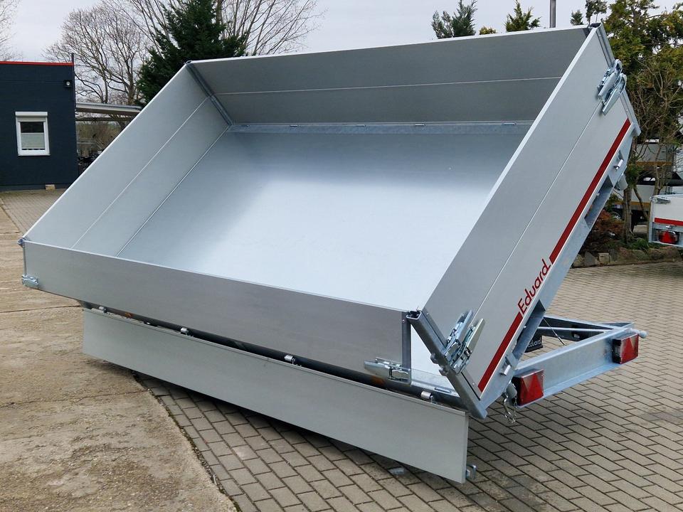 Eduard Electric 3,000 kg Three-Side Tipper Trailer, 3.30 m x 1.80 m, with Side Wall Extension, Model 3318K
