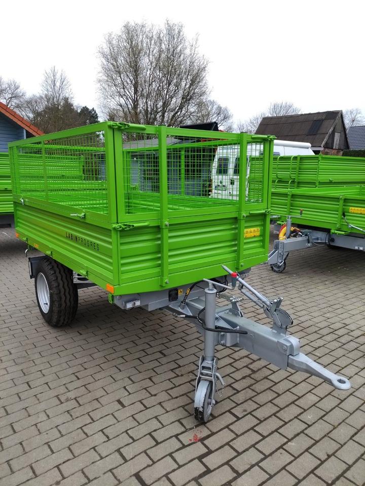 Trailer - Three-Sided Tipping Trailer, 3-Ton Capacity, Overrun Brake, Mesh Lattice Attachment - NEW