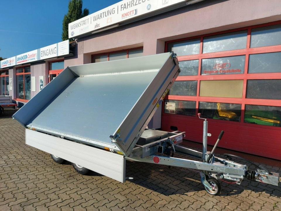 Böckmann Car Trailer E-Tipper, Three-Side Tipper Profi, 2.7 t, 3.2 x 1.8 m