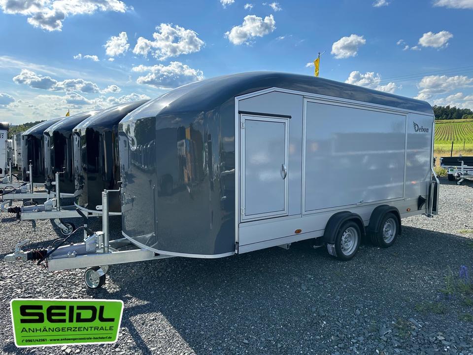 Debon C1000 Autotransporter – Closed Car Transport Trailer, 3500 kg capacity, Tempo100 Pullman Suspension, Aluminum Floor, 2 Side Flaps, 2 Rear Doors, NEW on Request