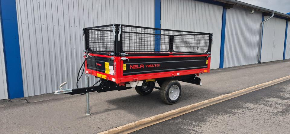Mini Tractor with 3-Sided Tipping Trailer