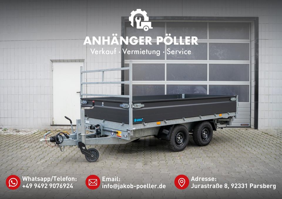 HAPERT Cobalt plus | Three-sided tipping trailer | 3,500 kg | Electric pump