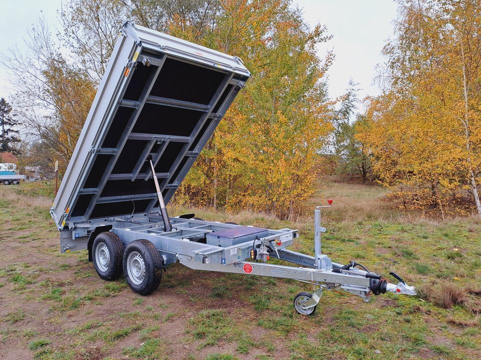 Böckmann Car Trailer with Electric Tipper - Three-Side Dump Trailer, 2.7 t, 3.2 x 1.8 m, Model DK-AL 3218/27