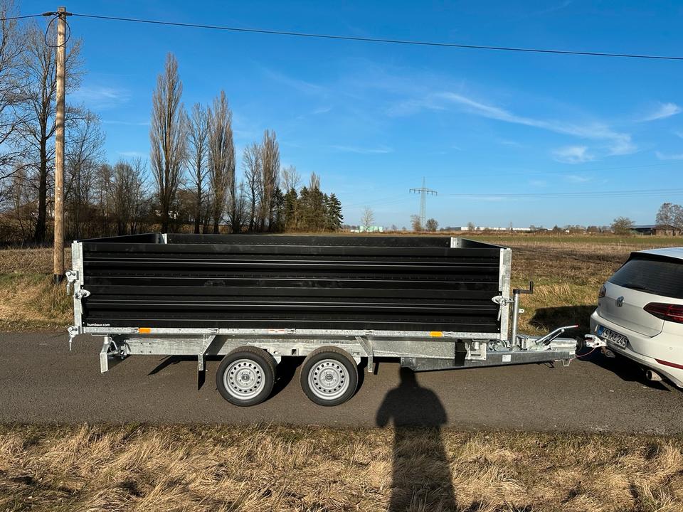 Humbaur HTK 3500.37 Three-Sided Tipping Trailer with Side Wall Extension