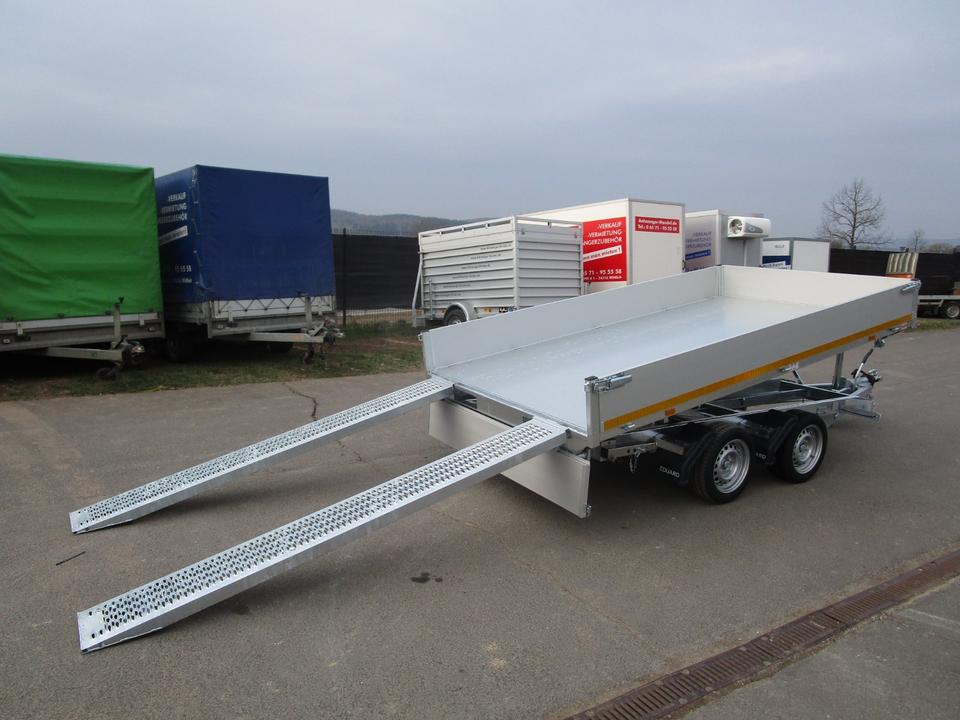 EDUARD 3318 Three-Sided Tipper Trailer | 3 t | Electric + Emergency Hand Pump | Ramps + Stands | 330x180x30 cm