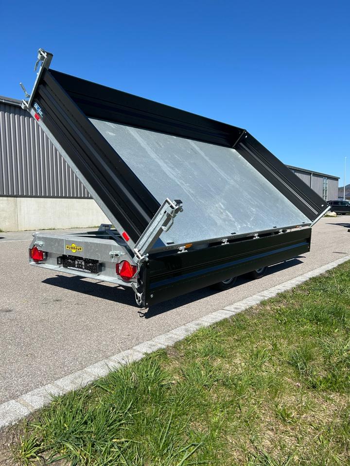 Humbaur Three-Sided Tipping Trailer 3.63 m, 3,500 kg, Steel Sides, Black
