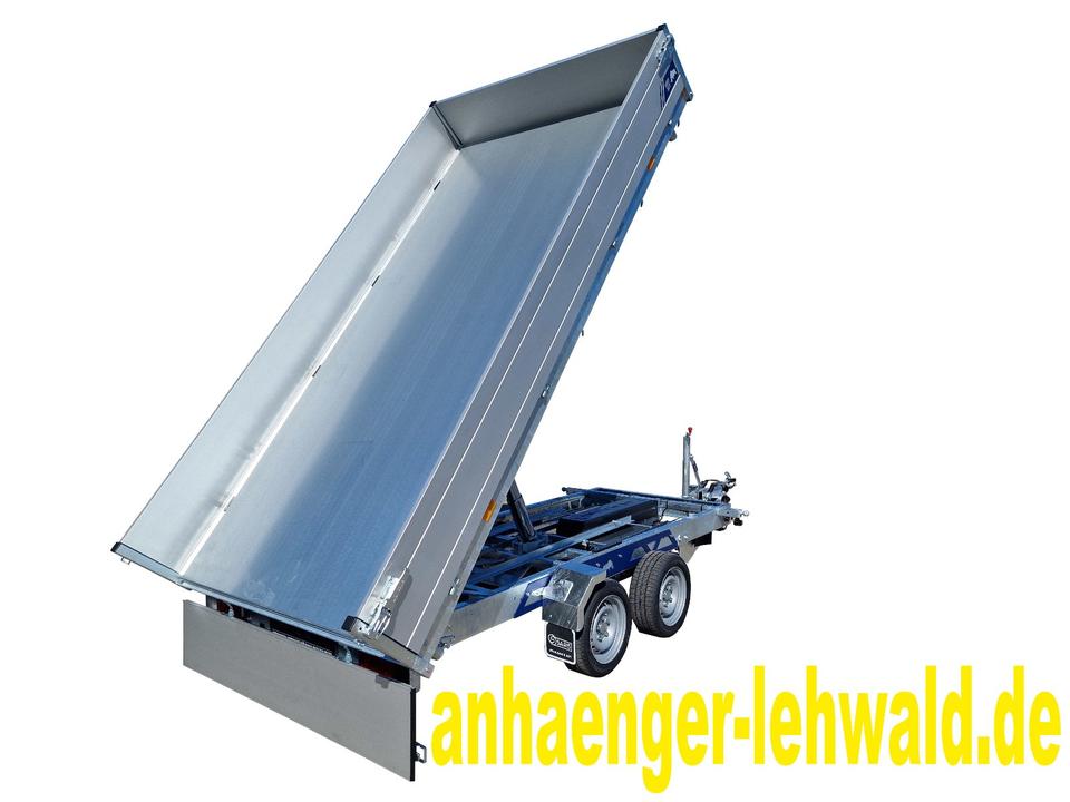 Saris 3.5t Three-Sided Tipper Trailer, 3.56 × 1.84 × 0.35 m, Type K3 Heavy Duty