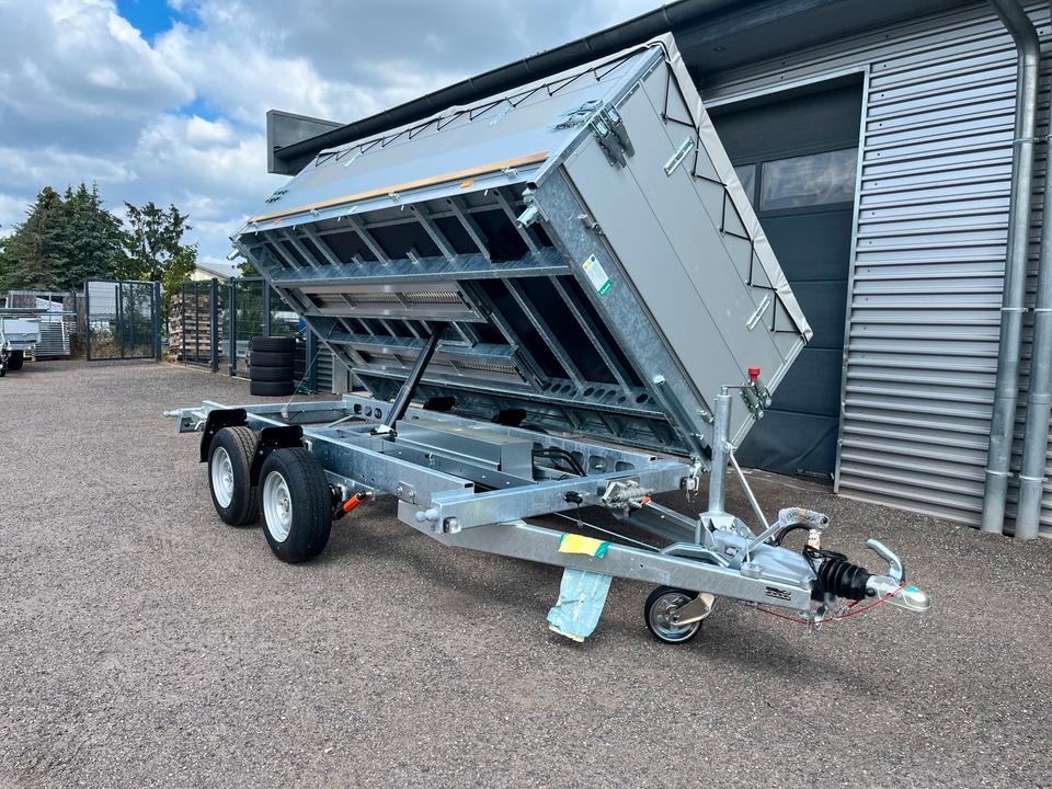 Eduard Three-Sided Tipper Trailer, 3.56 x 1.80 m, 3500 kg, 100 km/h, with ramps, attachment, and tarpaulin, NEW