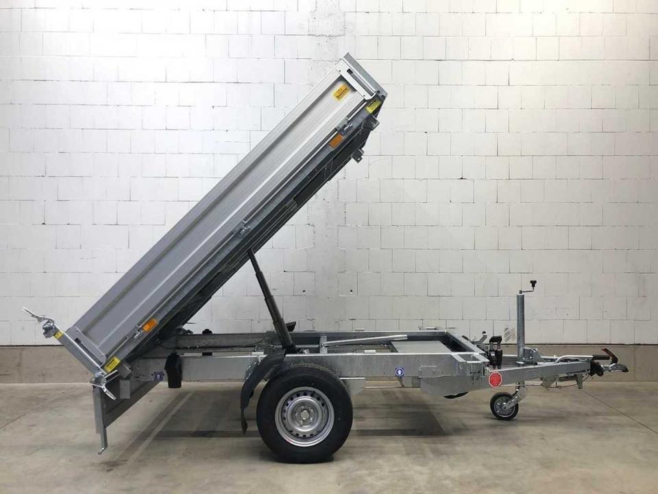 Böckmann Three-Sided Tipping Trailer, 2.5 x 1.6 m, 1800 kg, with Battery-Powered Hydraulic System
