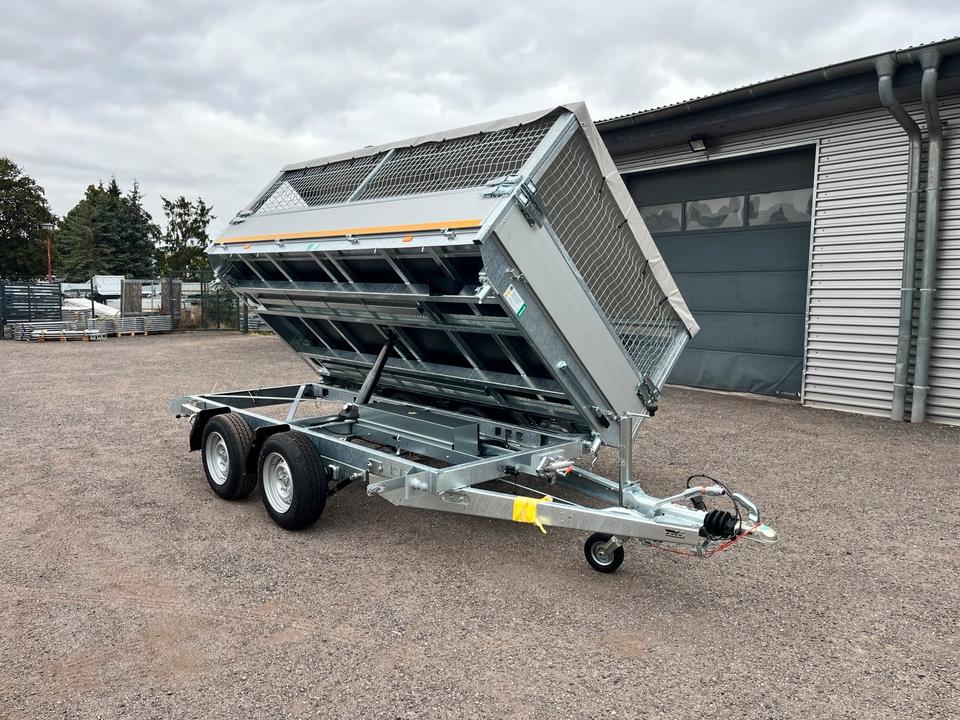 Three-way tipper trailer 3.30 x 1.80 m with Eduard loading grid, 0.70 m, 100 km/h, 2700 kg, ramps