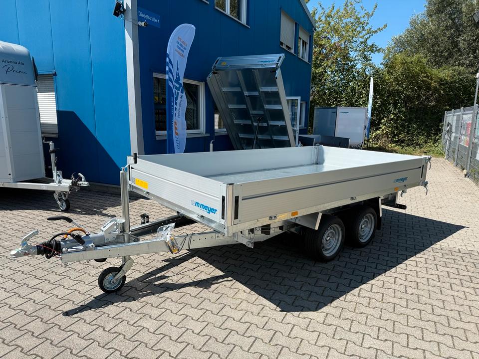 WM Meyer HKC 3536/186 Aluminum Low-Profile Electric-Hydraulic Three-Sided Tipping Trailer 3.5t