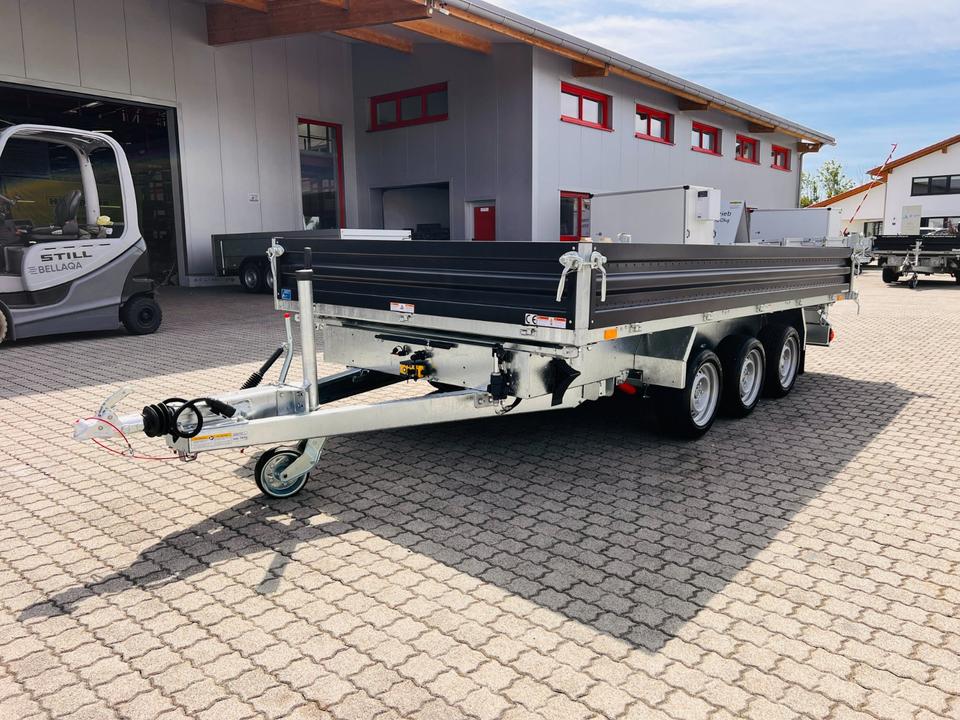 HTK 3500.41 Three-Sided Tipping Trailer, 3-Axle, Steel, Humbaur
