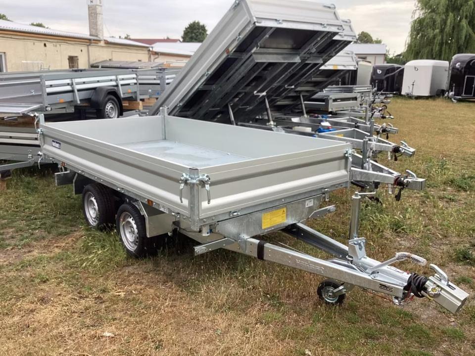 Variant 3017TB Three-Sided Tipping Trailer, 3.0 t Payload, Electric Tip, Leaf-Spring Suspension