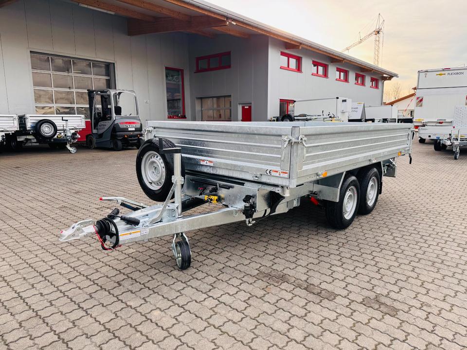 HTK 3500.37 Three-Sided Tipper Trailer 3.5t Humbaur Pro Steel, 3.6 m x 1.85 m, 100 km/h, NEW, In Stock