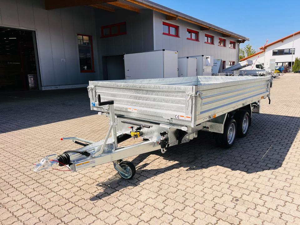 HTK 3500.37 Three-Sided Tipping Trailer 3.5t Humbaur Pro Steel, 3,500 kg GVW, 3.6 m x 1.85 m, NEW, In Stock