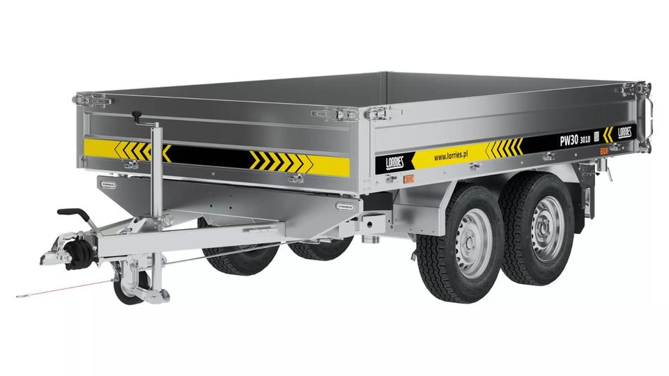 Lorries PW27-3018 Trailer, 3-Sided Tipping, 3.0 t GVW