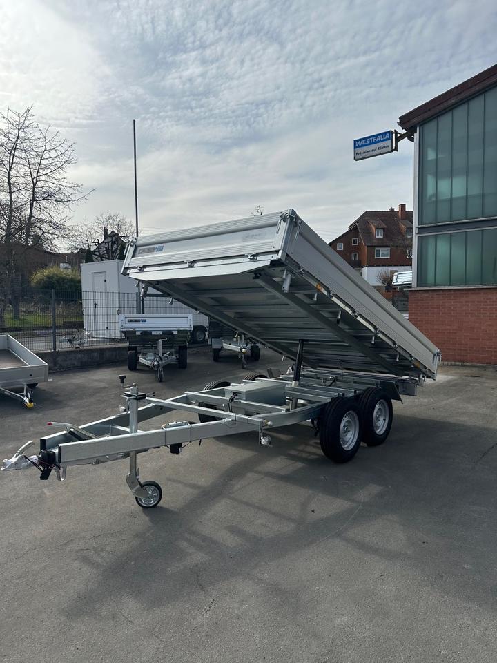 Tandem two-axle three-sided tipping trailer 3.5 t, 3.66 m x 2.04 m