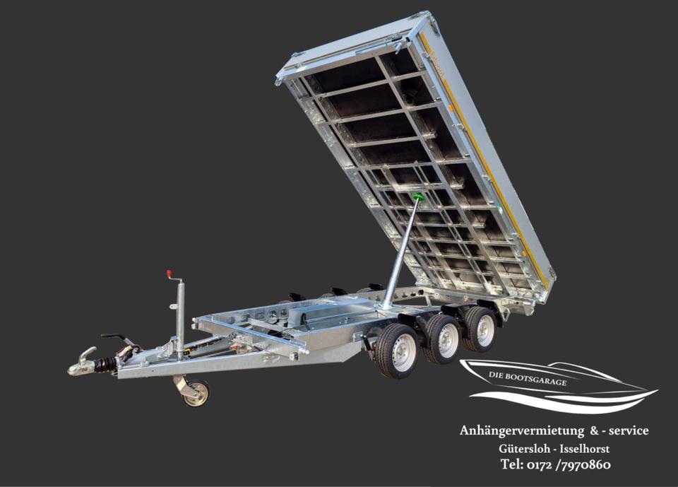 Eduard 3.5 t Tridem Three-Way Tipping Trailer (406 x 200 x 30 cm)