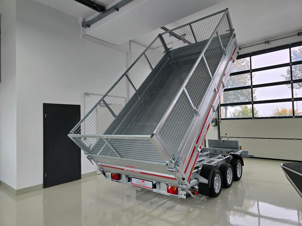 TEMARED Tipper 4020/3, 3.5 m³ Three-Sided Tipper with Leaf Grid