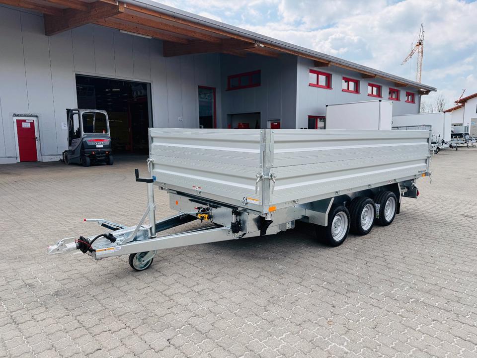 Humbaur HTK 3500.41 Tri-Axle Trailer with Aluminum Side Walls, 4.1 m x 2.1 m, 3,500 kg Capacity, Full Equipment, New