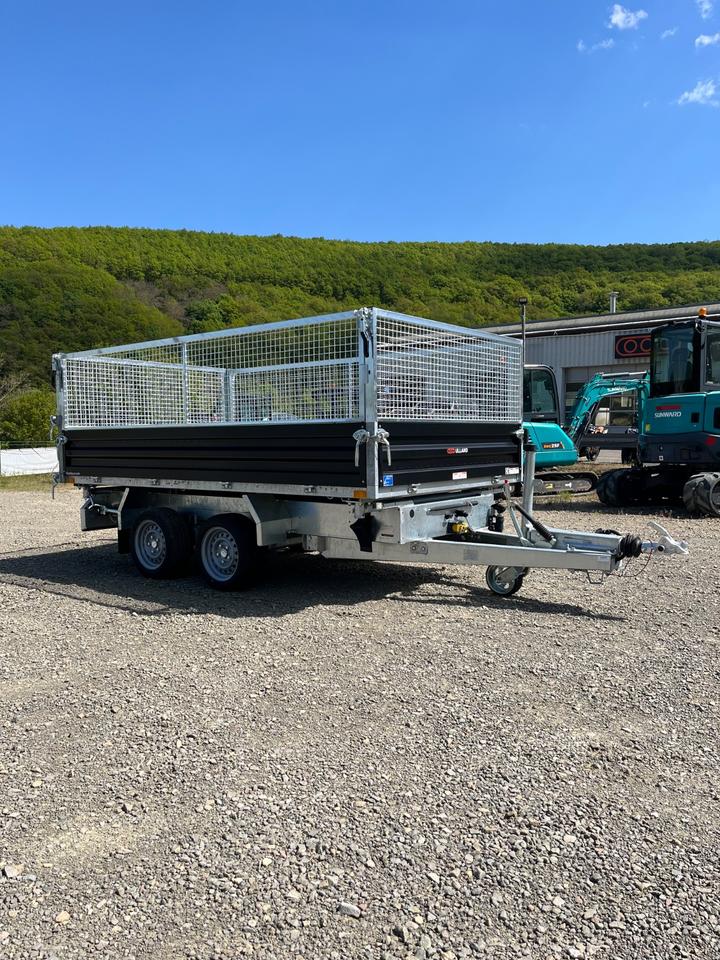 Humbaur Three-Way Tipping Trailer 3.5t HTK 3500.31 with Electric Pump and Steel Mesh Top