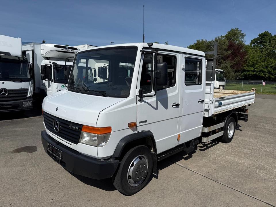 Mercedes-Benz VARIO 818 D DOKA Tipper with MEILLER 3-Sided Body and Dual Tow Hitches