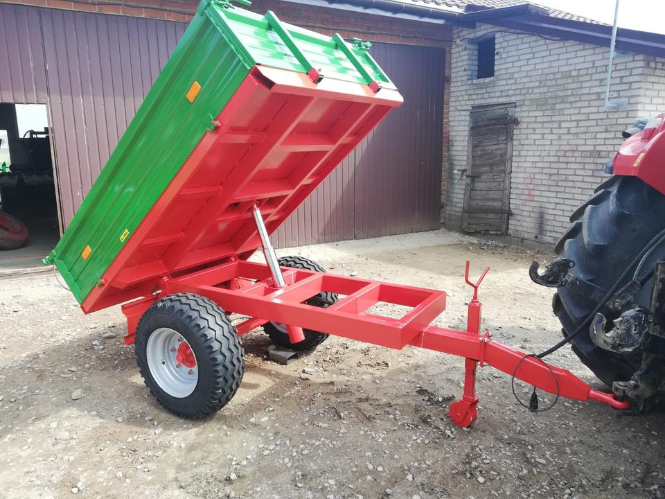 Three-Sided Tipping Trailer, 2.0 × 1.5 × 0.5 m, for Single-Axle Tractors