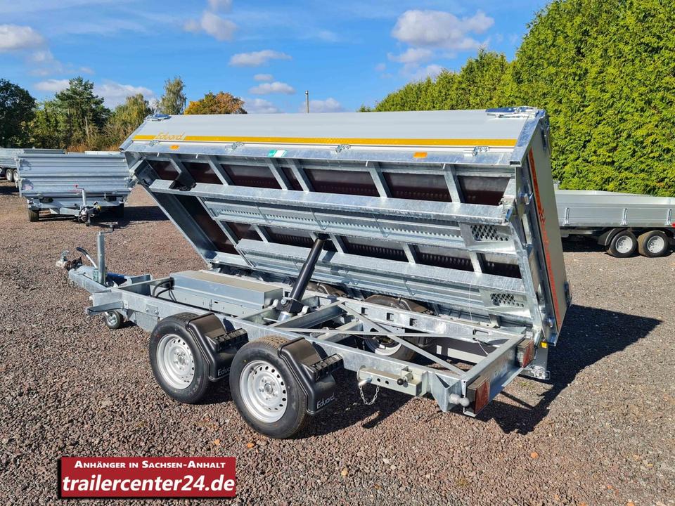 Eduard Electric 2.7t Three-Sided Tipper Trailer 3.11 x 1.60 m with Loading Rails and Supports