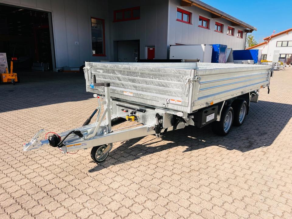 Humbaur Pro Steel HTK 3500.37 Three-Sided Tipping Trailer, 3.5 t, 3.6 m x 1.85 m, in stock, new, full equipment