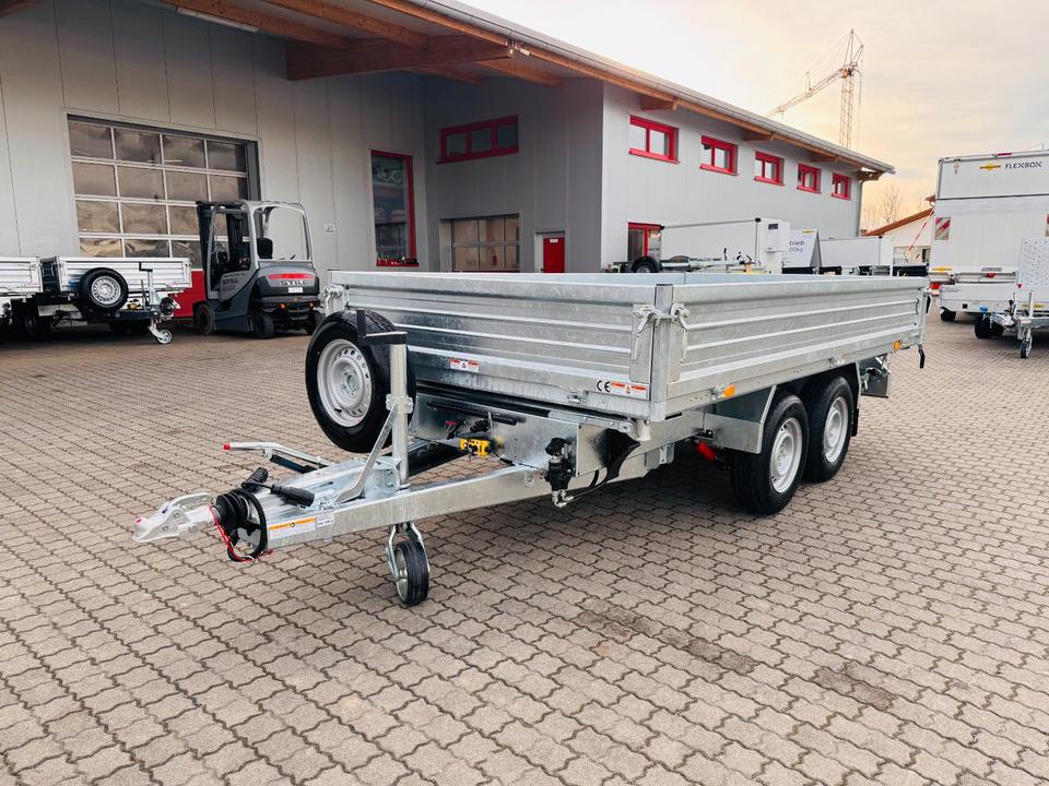 Humbaur Pro Steel HTK 3500.37 three-sided tipping trailer