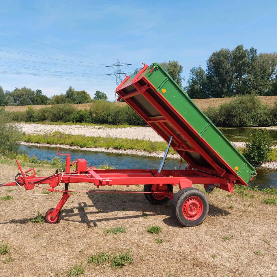 Single-axle three-sided tipping trailer 2.2 t for small tractors