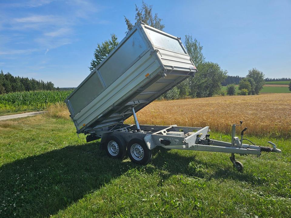 Tempus 3-Side Tipper Trailer, 2.7 t, Fully Galvanized, Similar to Humbaur