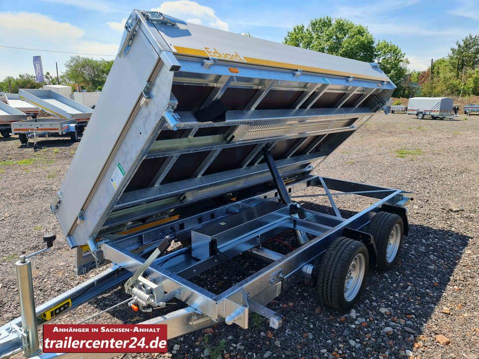 3.5 t Electric Three-Sided Tipping Trailer 3.30 x 1.80 m - Eduard Tandem