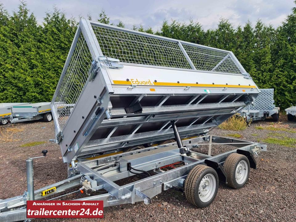 3.5 t Electric Three-Sided Tipping Trailer, 3.30 x 1.80 m, with Leaf Grid by Eduard