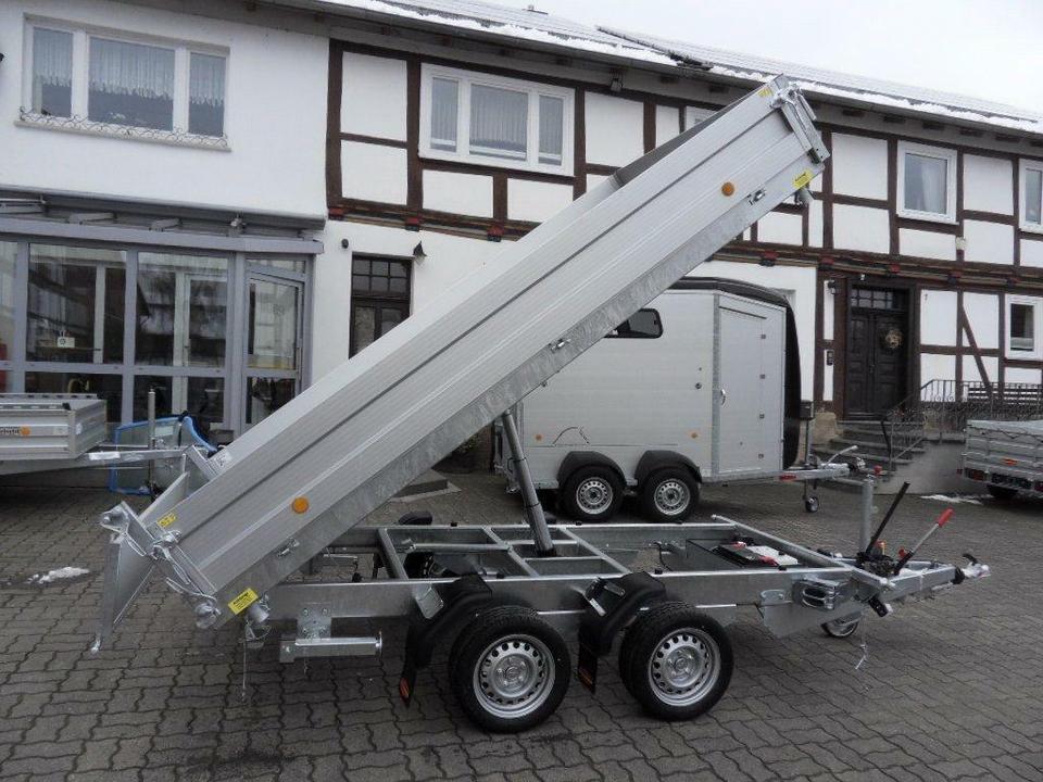 Böckmann Car Trailer - Three-Sided Tipper, 3.5 t GVW, 13 inch wheels