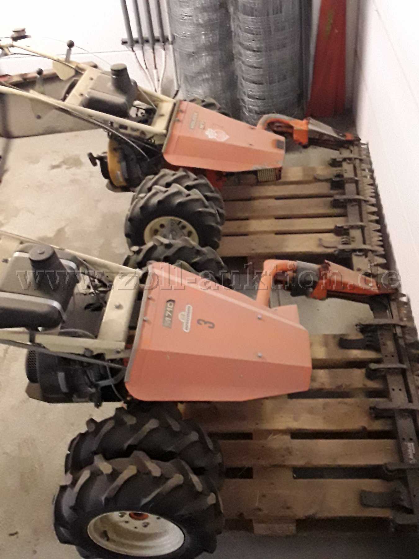 Set of 3 Holder M710 Bar Mowers (127 cm) with double blades, spare parts box, and Robin EY28 engine (6 kW, 3600 rpm)