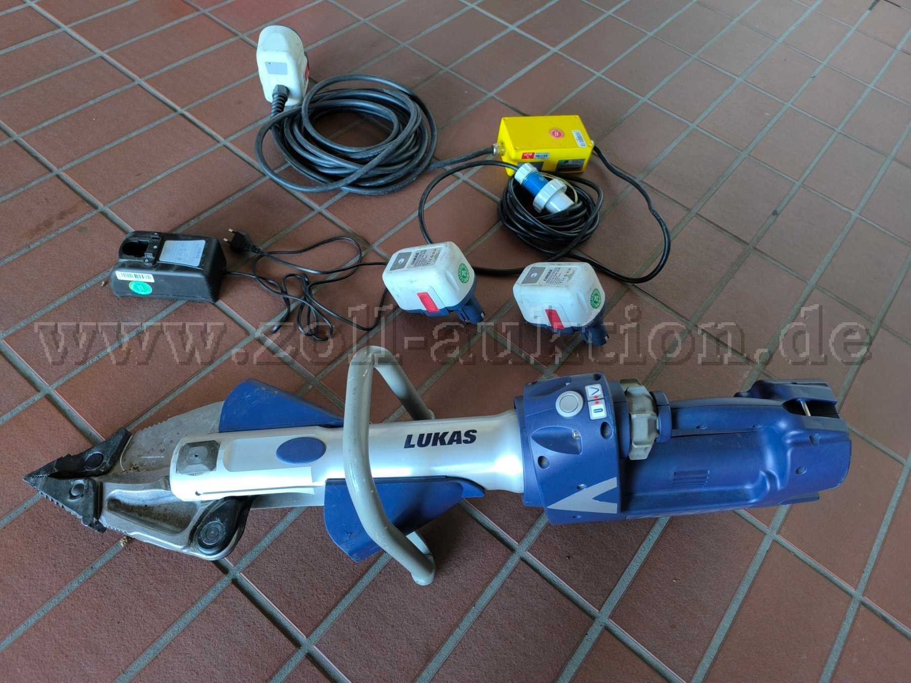 Lukas SC 358 E2 Battery-Powered Hydraulic Rescue Tool with 2 Li-Ion Batteries, Charger and 230V Power Supply