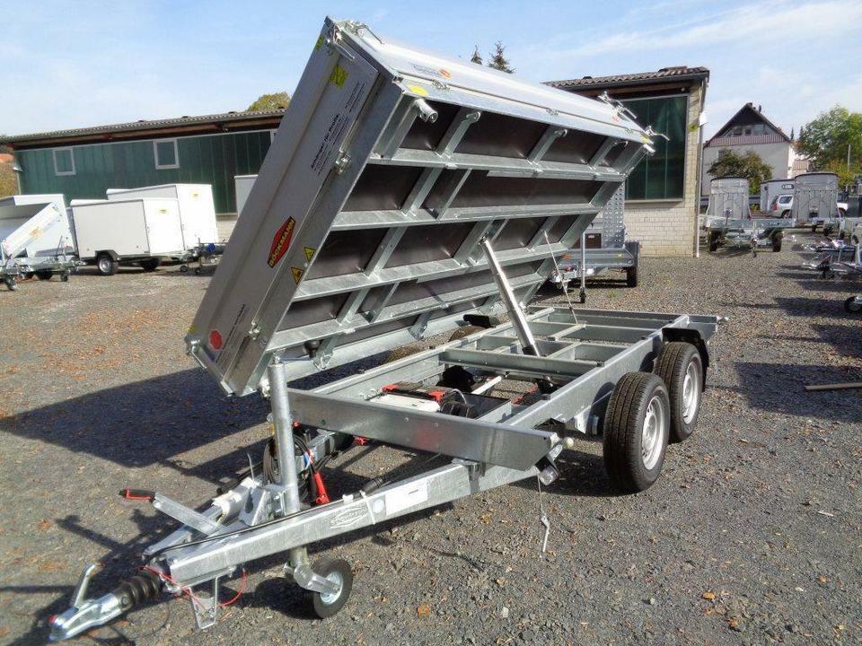 Böckmann Electric Car Trailer - Three-Sided Tipper, 2.7 t GVW